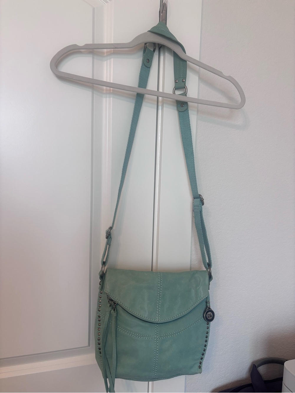 The Sak Mint Green Leather Crossbody with Tassel and Stud Accents - Picture 2 of 16